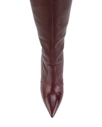 dunkelrote Overknee Stiefel von Casadei