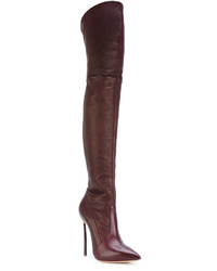 dunkelrote Overknee Stiefel von Casadei