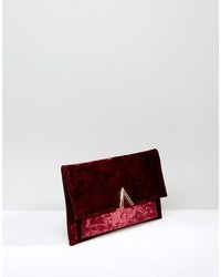 dunkelrote Samt Clutch von Asos