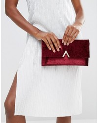 dunkelrote Samt Clutch von Asos