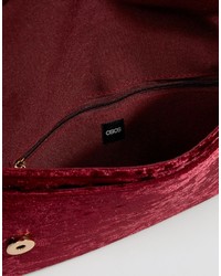 dunkelrote Samt Clutch von Asos