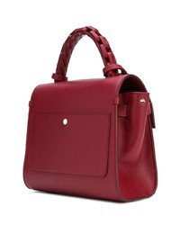 dunkelrote Satchel-Tasche aus Leder von Elena Ghisellini