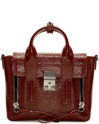 dunkelrote Satchel-Tasche aus Leder von 3.1 Phillip Lim