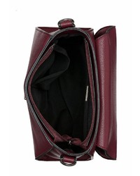 dunkelrote Satchel-Tasche aus Leder von J. JAYZ