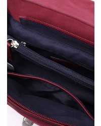 dunkelrote Satchel-Tasche aus Wildleder von EMILY & NOAH