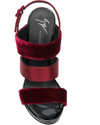dunkelrote Satin Sandaletten von Giuseppe Zanotti Design