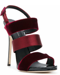 dunkelrote Satin Sandaletten von Giuseppe Zanotti Design