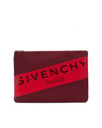 dunkelrote Segeltuch Clutch Handtasche von Givenchy