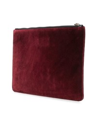 dunkelrote Segeltuch Clutch von Moncler