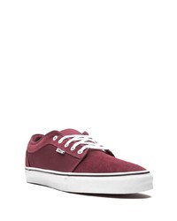 dunkelrote Segeltuch niedrige Sneakers von Vans