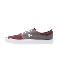 dunkelrote Segeltuch niedrige Sneakers von DC Shoes