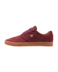 dunkelrote Segeltuch niedrige Sneakers von DC Shoes