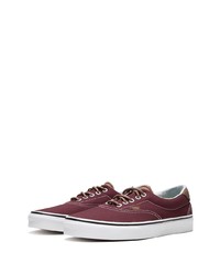 dunkelrote Segeltuch niedrige Sneakers von Vans