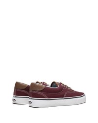 dunkelrote Segeltuch niedrige Sneakers von Vans