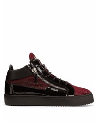 dunkelrote Segeltuch niedrige Sneakers von Giuseppe Zanotti