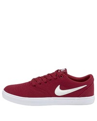 dunkelrote Segeltuch niedrige Sneakers von Nike SB