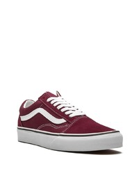 dunkelrote Segeltuch niedrige Sneakers von Vans