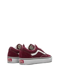 dunkelrote Segeltuch niedrige Sneakers von Vans