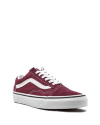 dunkelrote Segeltuch niedrige Sneakers von Vans