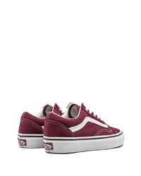 dunkelrote Segeltuch niedrige Sneakers von Vans