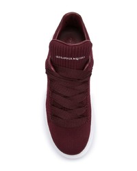 dunkelrote Segeltuch niedrige Sneakers von Alexander McQueen