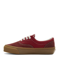 dunkelrote Segeltuch niedrige Sneakers von Vans