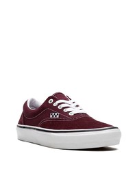 dunkelrote Segeltuch niedrige Sneakers von Vans