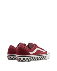 dunkelrote Segeltuch niedrige Sneakers von Vans