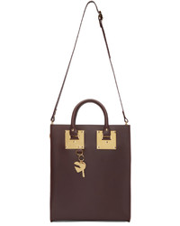 dunkelrote Shopper Tasche aus Leder von Sophie Hulme