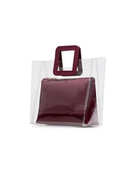 dunkelrote Shopper Tasche aus Leder von Staud