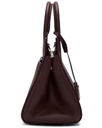 dunkelrote Shopper Tasche aus Leder von Saint Laurent