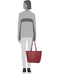 dunkelrote Shopper Tasche aus Leder von Calvin Klein