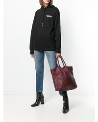 dunkelrote Shopper Tasche aus Leder von Officine Creative