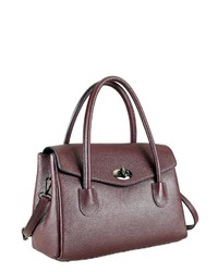 dunkelrote Shopper Tasche aus Leder von COLLEZIONE ALESSANDRO