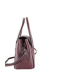 dunkelrote Shopper Tasche aus Leder von COLLEZIONE ALESSANDRO