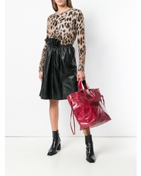 dunkelrote Shopper Tasche aus Leder von Isabel Marant