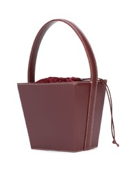 dunkelrote Shopper Tasche aus Leder von Staud