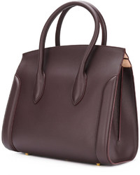 dunkelrote Shopper Tasche aus Leder von Alexander McQueen