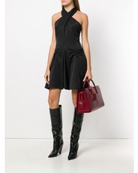 dunkelrote Shopper Tasche aus Leder von Saint Laurent