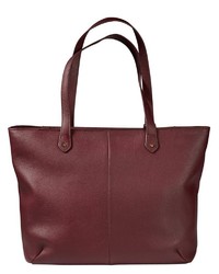 dunkelrote Shopper Tasche aus Leder von Marc O'Polo