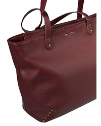 dunkelrote Shopper Tasche aus Leder von Marc O'Polo