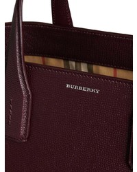 dunkelrote Shopper Tasche aus Leder von Burberry