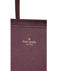 dunkelrote Shopper Tasche aus Leder von Kate Spade