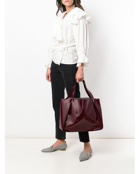 dunkelrote Shopper Tasche aus Leder von Stella McCartney