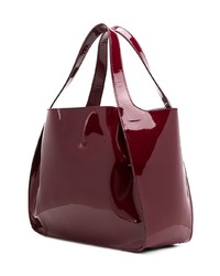 dunkelrote Shopper Tasche aus Leder von Stella McCartney