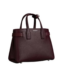 dunkelrote Shopper Tasche aus Leder von Burberry