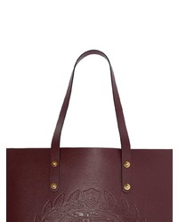 dunkelrote Shopper Tasche aus Leder von Burberry