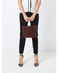 dunkelrote Shopper Tasche aus Leder von Sarah Chofakian