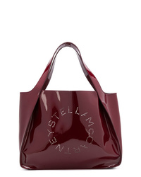 dunkelrote Shopper Tasche aus Leder von Stella McCartney