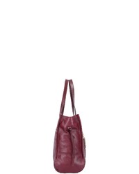 dunkelrote Shopper Tasche aus Leder von The Bridge